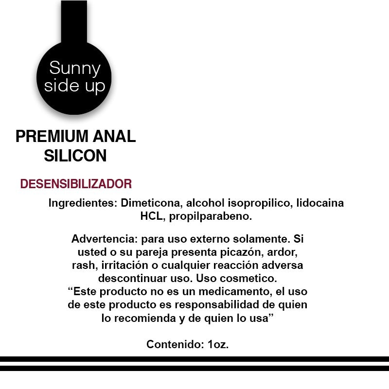 Lubricante Sunny Side Up Premium Anal Con Desensibilizador 1 oz