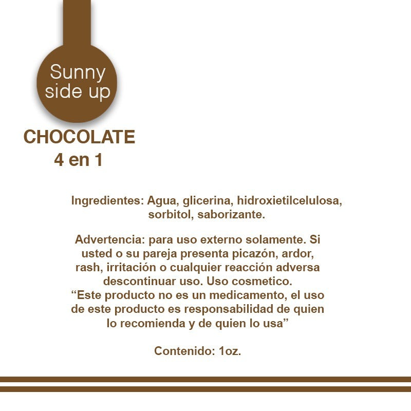 Lubricante Sunny side up 1 oz  sabor chocolate