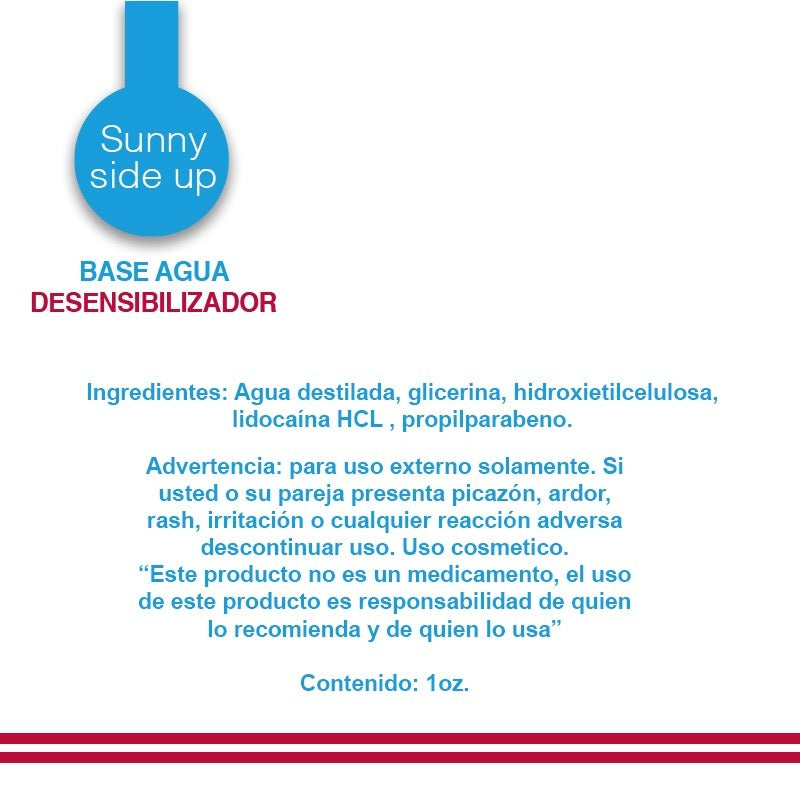 Lubricante Sunny Side Up Desensibilizador 1 oz