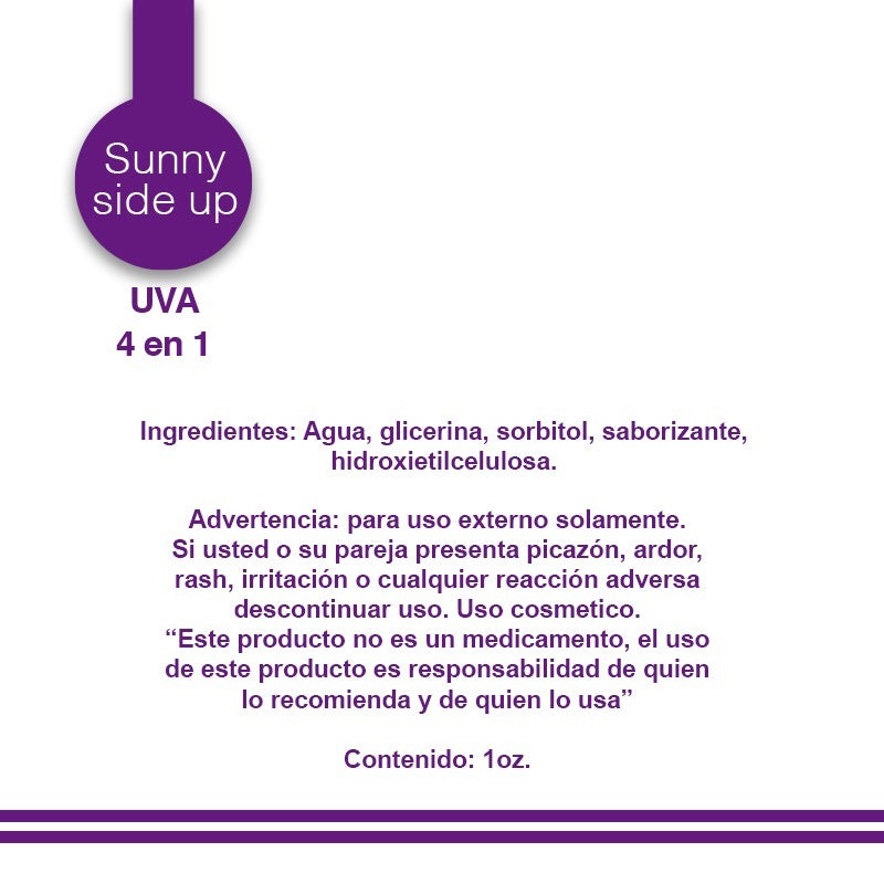 Lubricante Sunny side up 1 oz  sabor uva