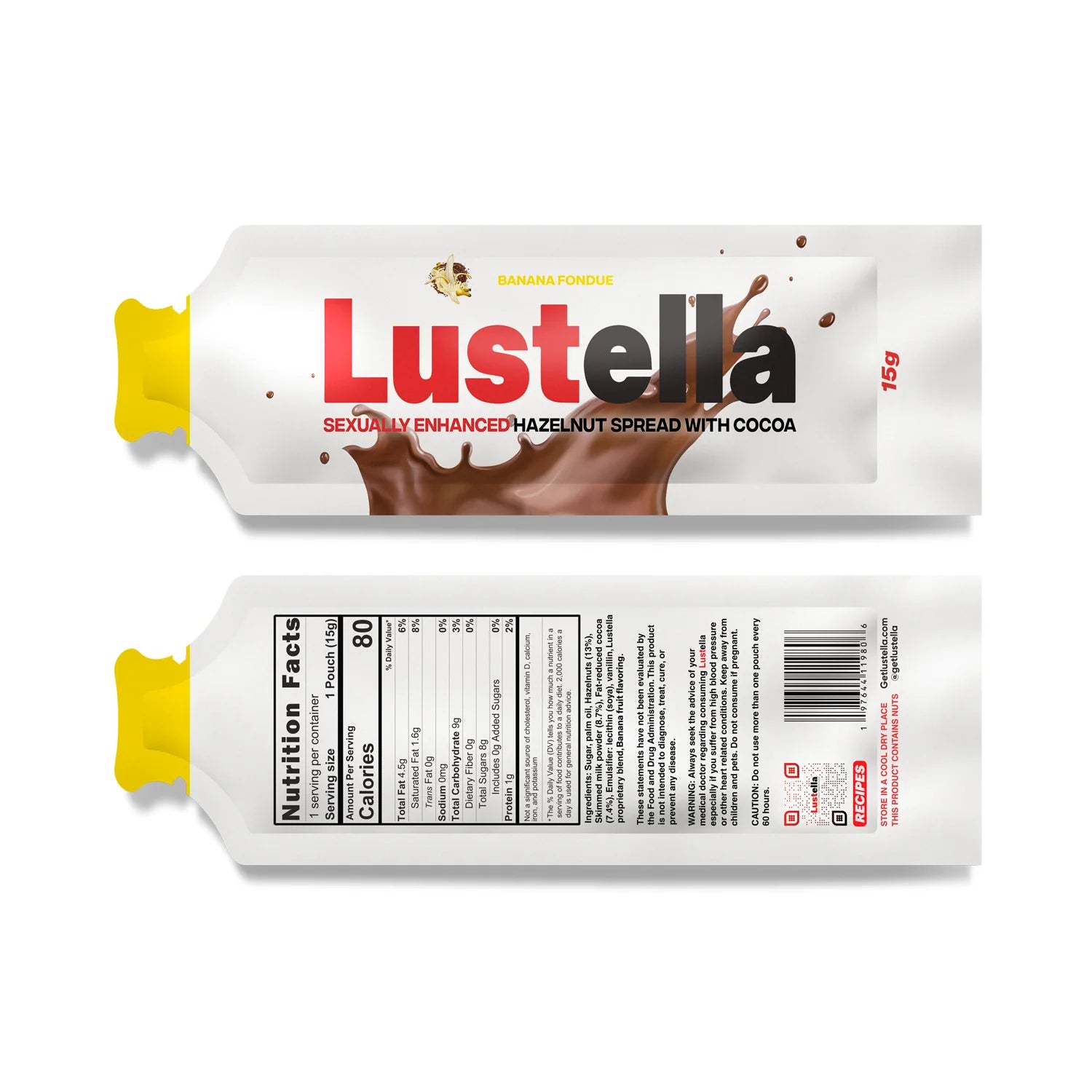 Lustella - crema de avellana afrodisíaca con plátano
