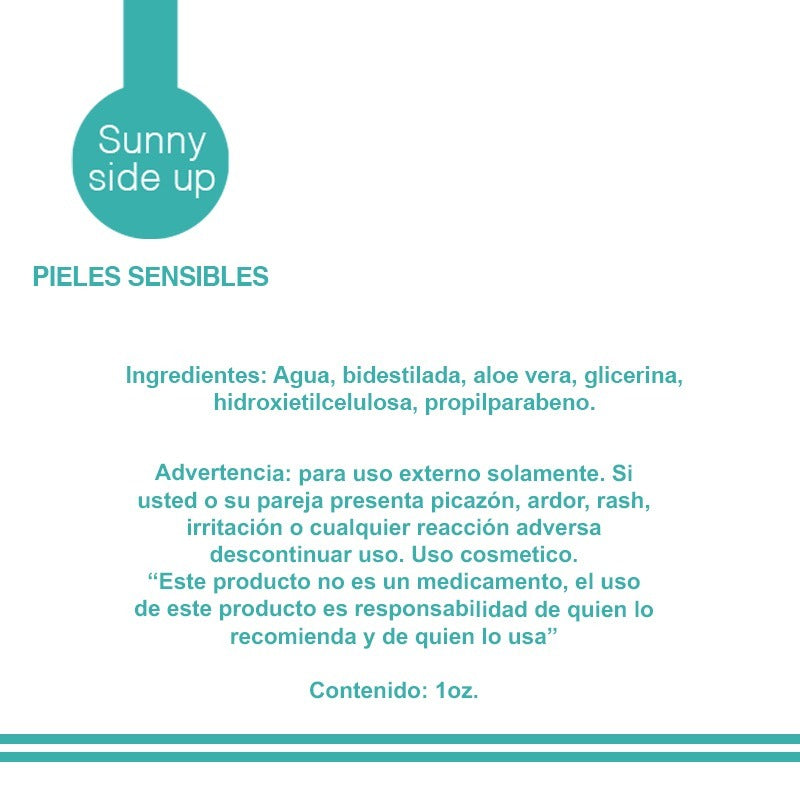 Lubricante Sunny Side Up Piel sensible 1 oz