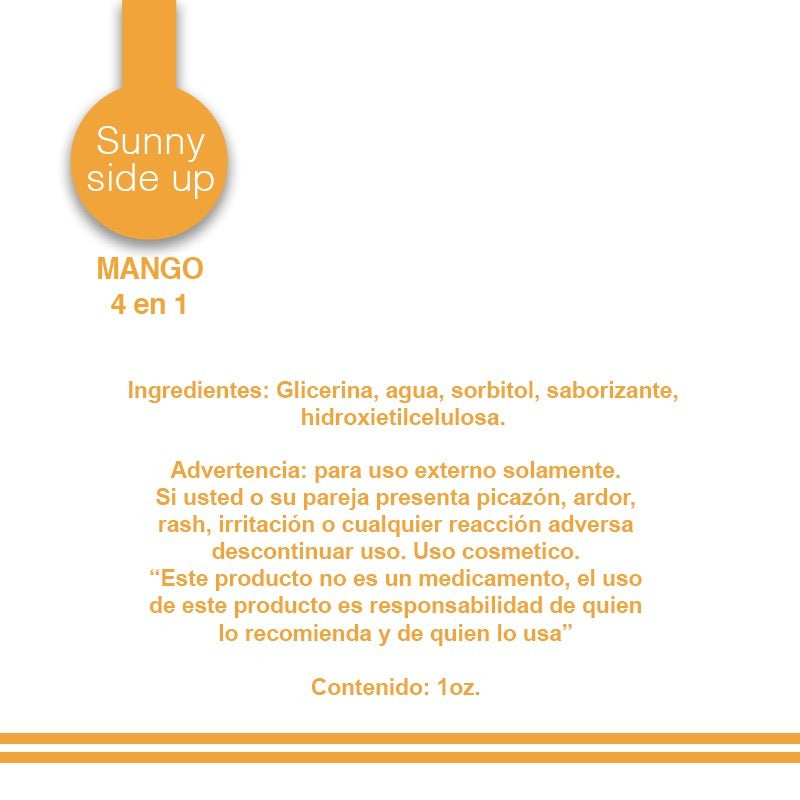 Lubricante Sunny side up 1 oz  sabor mango