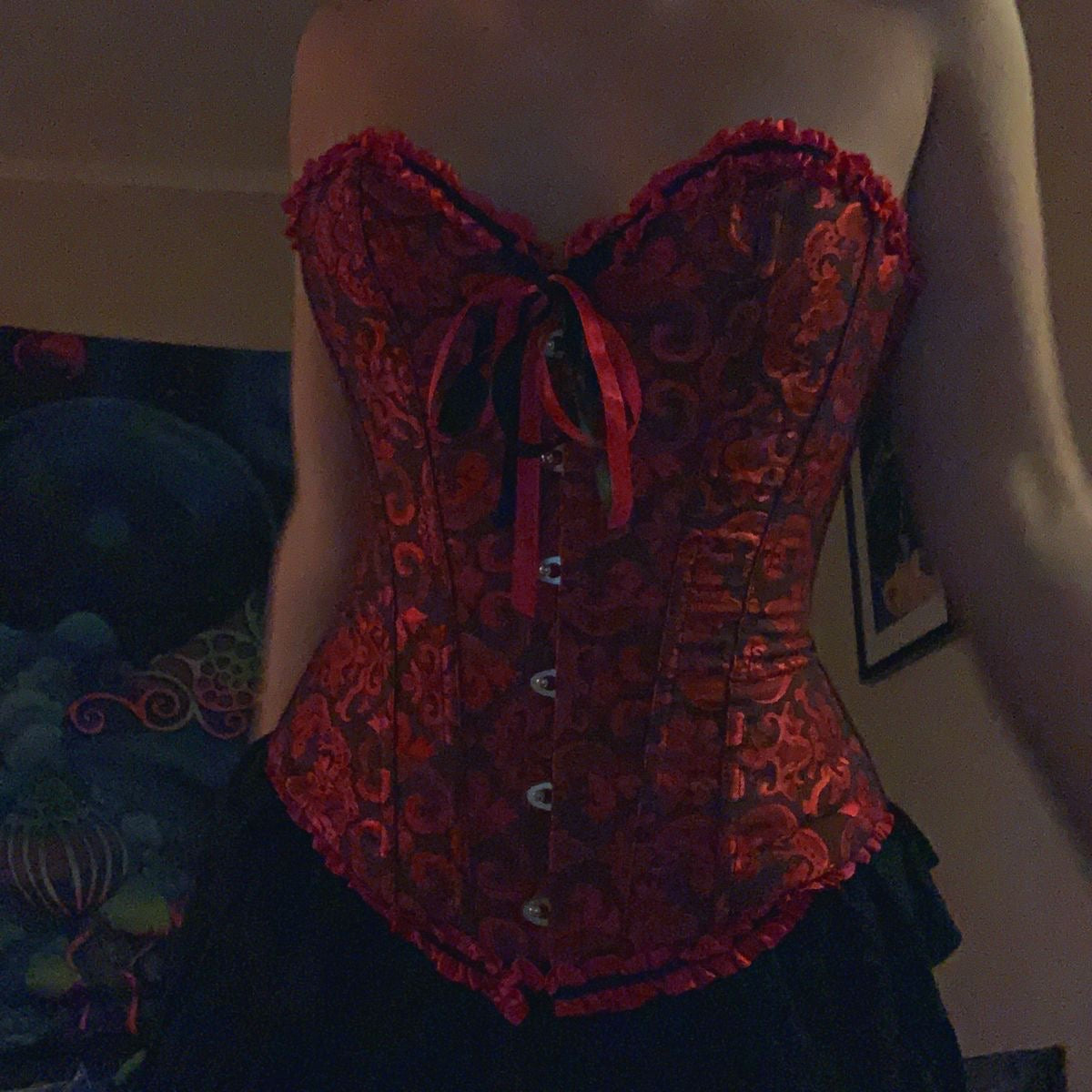 Corset rojo con negro