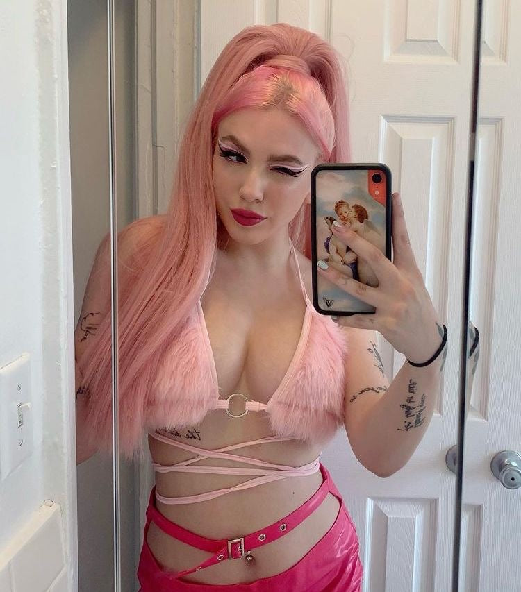 Top peluche rosa