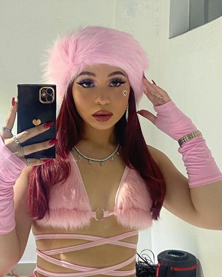 Top peluche rosa